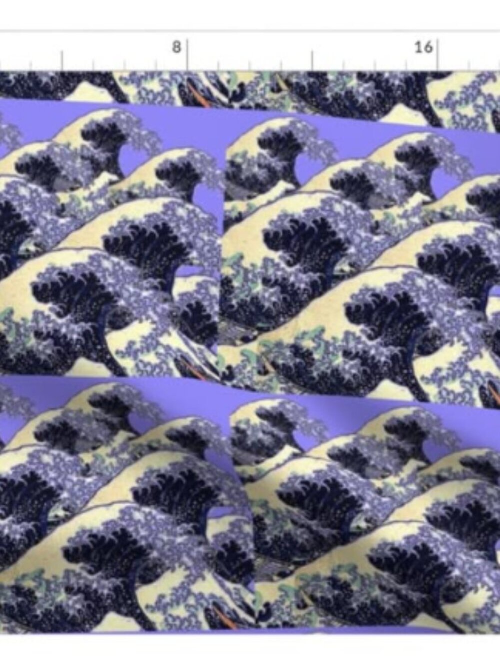 Hokusai The Wave Art Parody-  Fat Quarter Fabric - Cotton
